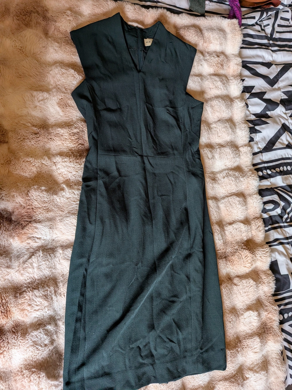 MM.LaFleur Sleeveless V-Neck Midi Dress in Deep Green
